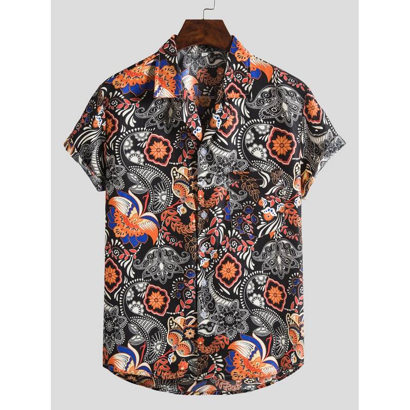 

Guys Paisley Print Shirt, Multicolor