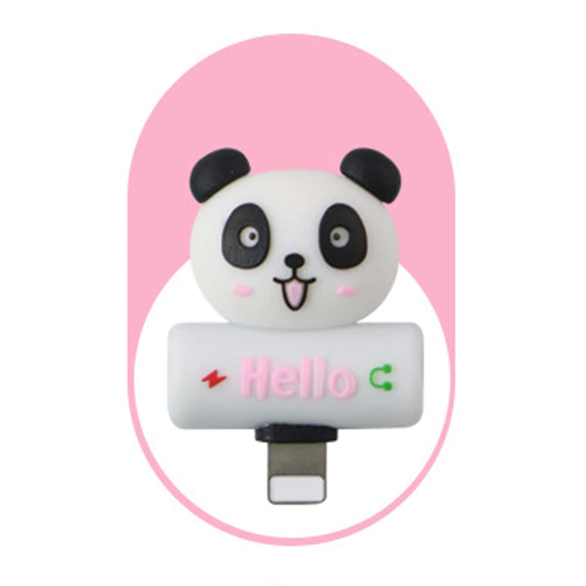 

1pc Panda iPhone Audio Adapter, Black and white