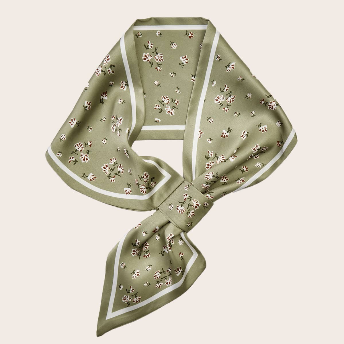 

Ditsy Floral Pattern Scarf, Army green
