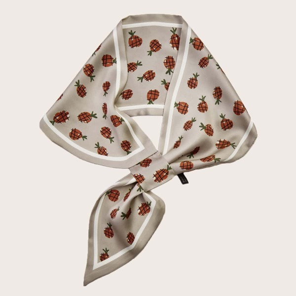 

Pineapple Pattern Scarf, Beige