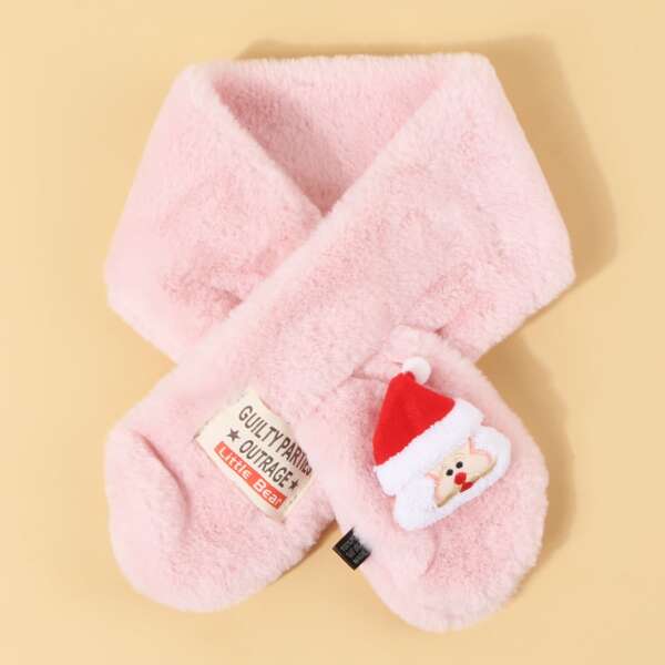 

Toddler Girls Christmas Santa Claus Decor Scarf, Pink