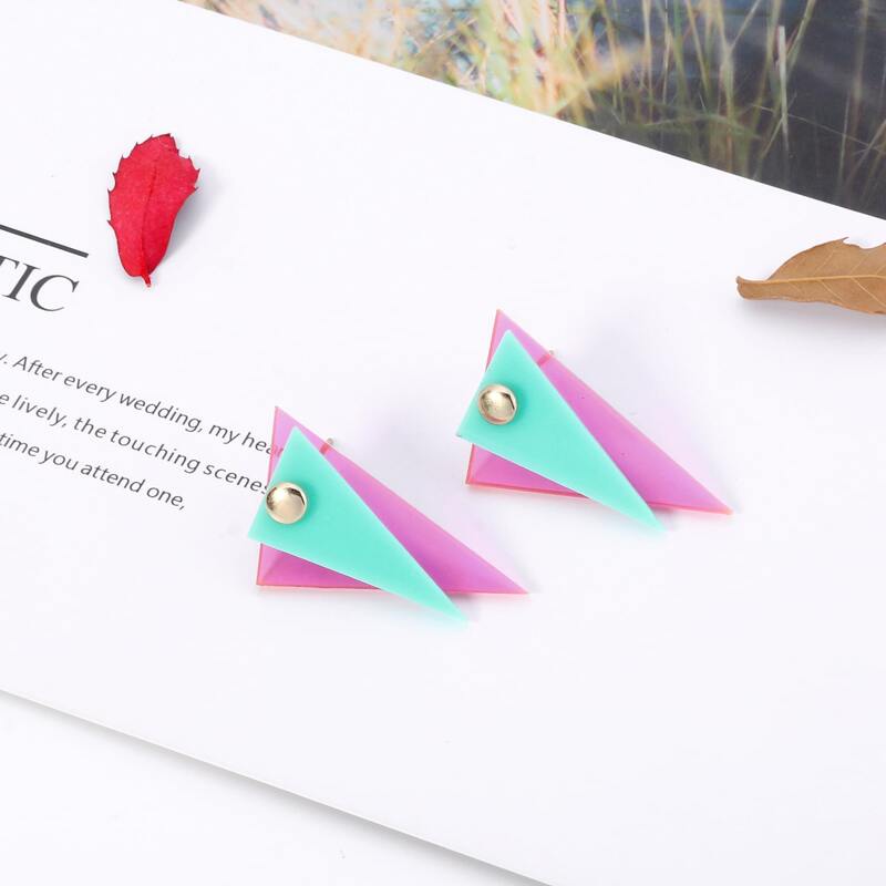 

Triangle Stud Earrings, Multicolor