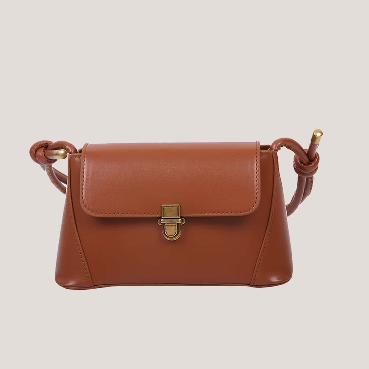 

Minimalist Flap Tote Bag, Brown