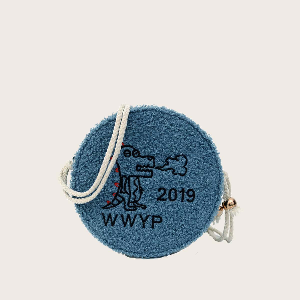 

Cartoon Round Box Bag, Dusty blue