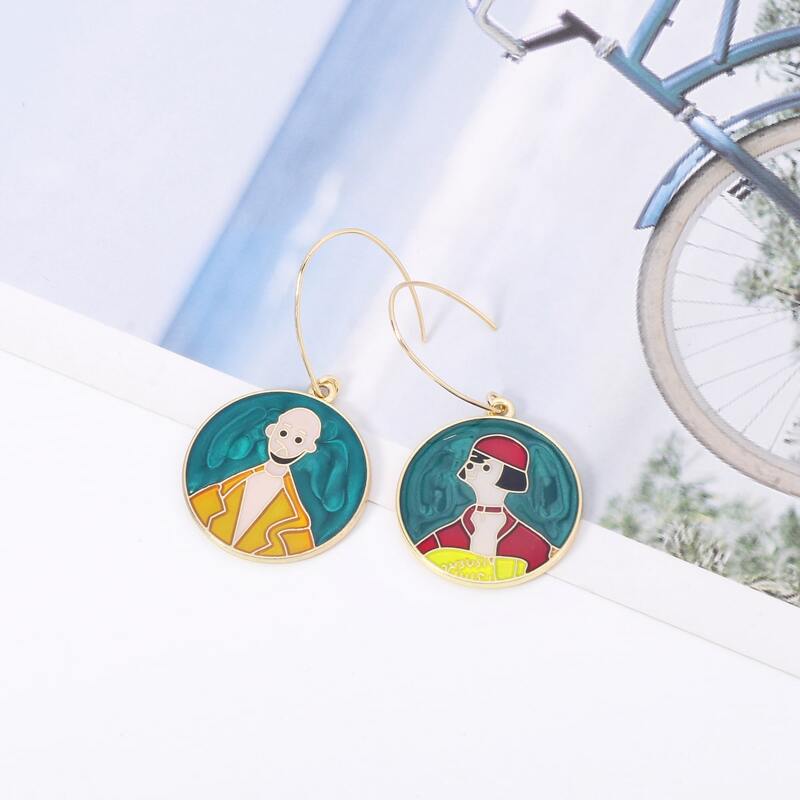 

Figure Design Drop Earrings, Multicolor