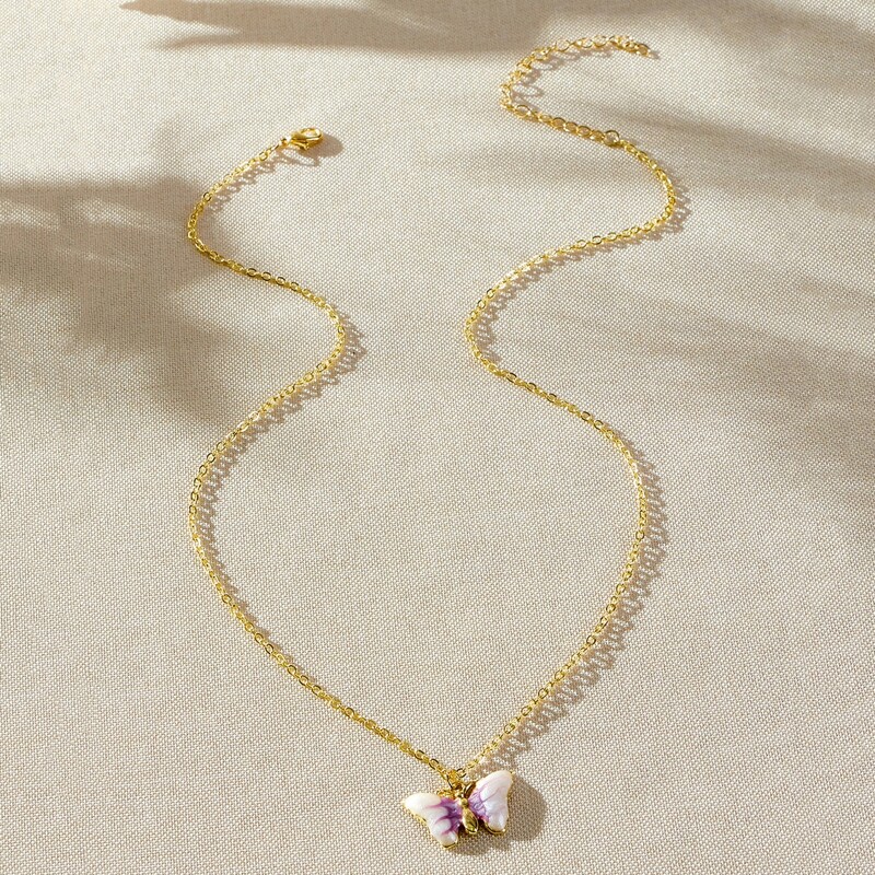 

Butterfly Pendant Necklace, Gold