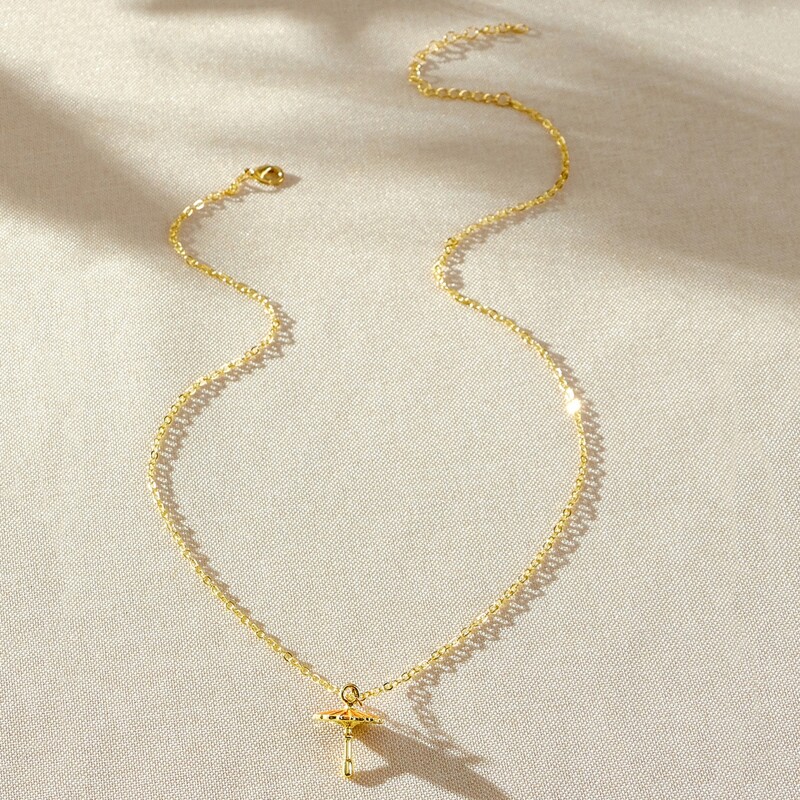 

Umbrella Pendant Necklace, Gold