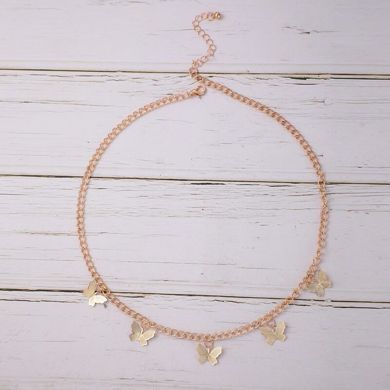

Butterfly Decor Chain Necklace, Gold