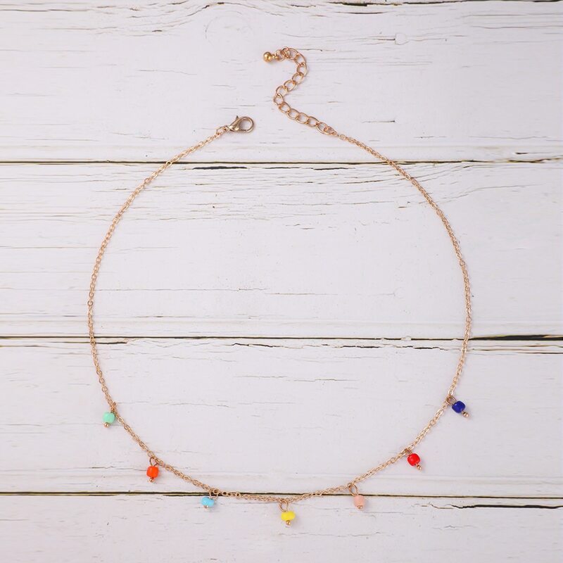 

Colorful Beads Decor Necklace, Multicolor