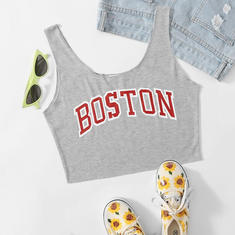 

Letter Graphic Tank Top, Light grey