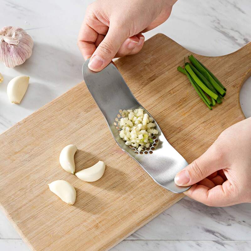 

Stainless Steel Garlic Press, Silver