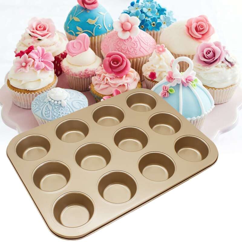 

Random 1pc 12-cavity Cake-cup Mold, Multicolor