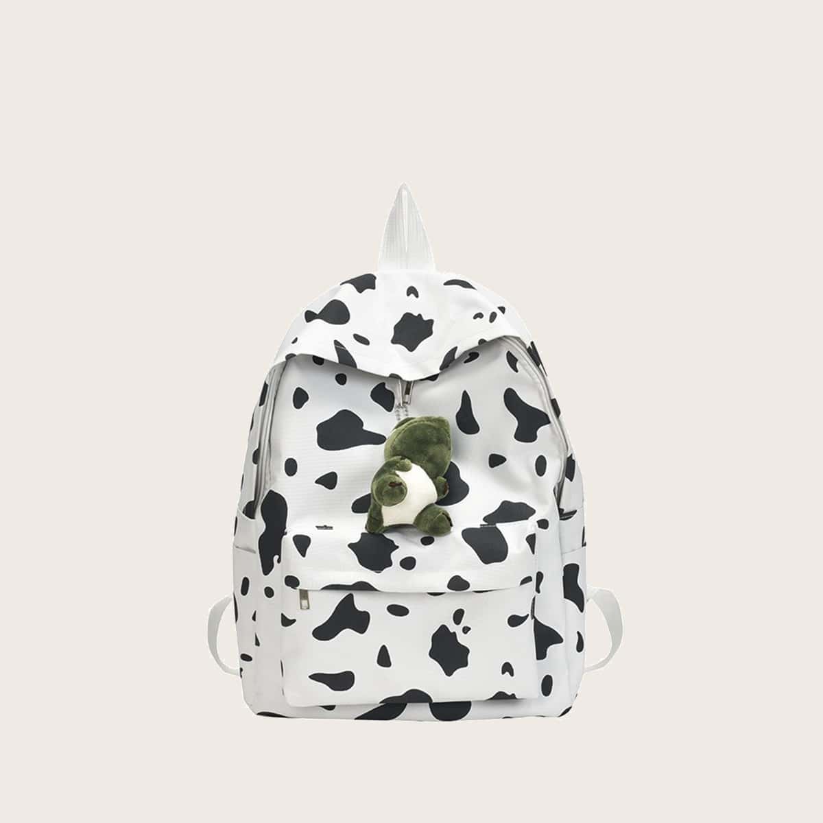 

Cow Print Backpack, Black and white