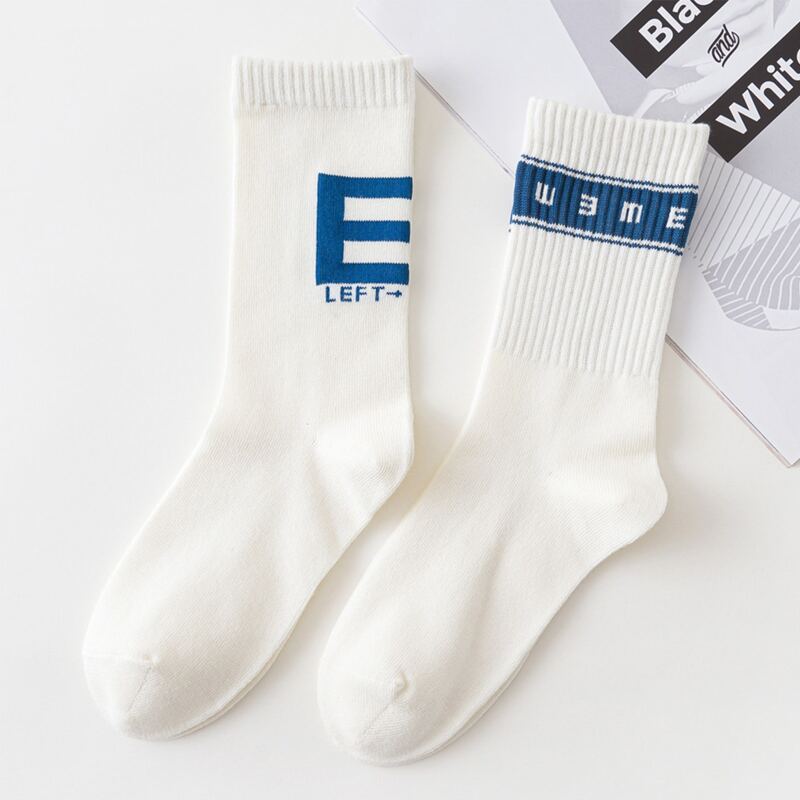 

2pairs Letter Graphic Socks, White