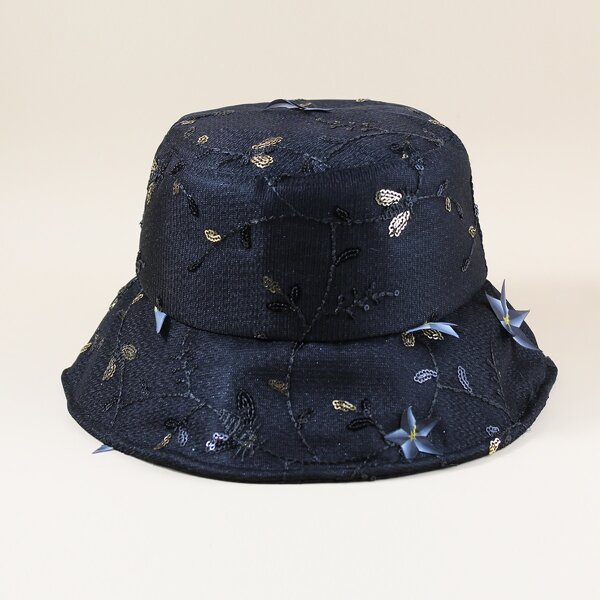 

Sequin Decor Bucket Hat, Black