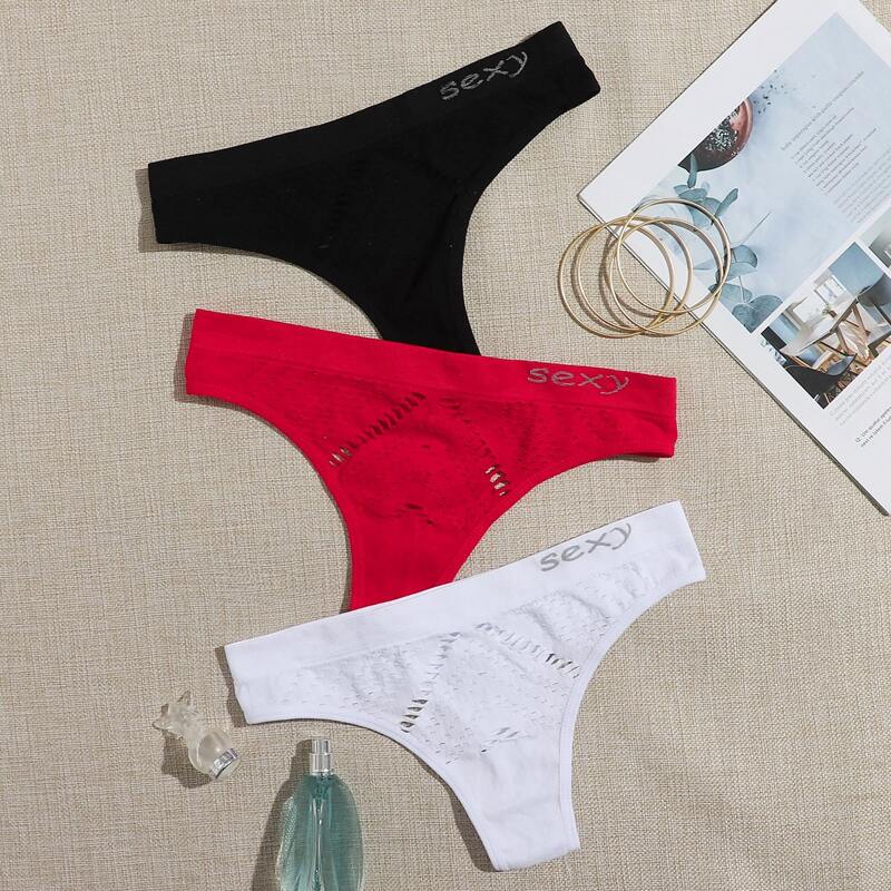

3pack Hollow Out Panty Set, Multicolor