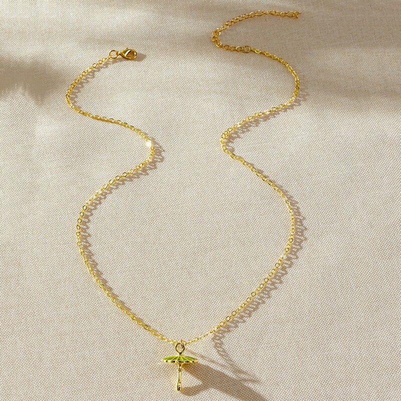 

Umbrella Pendant Necklace, Gold