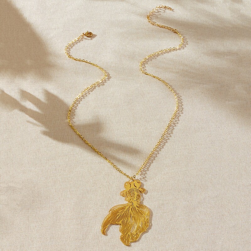 

Goldfish Pendant Necklace, Gold