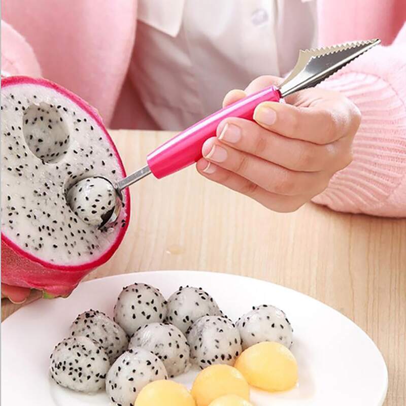 

1pc Random Fruit Digger Ball Spoon, Multicolor