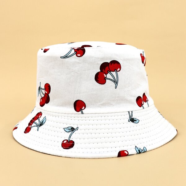 

Kids Cherry Pattern Reversible Bucket Hat, Multicolor