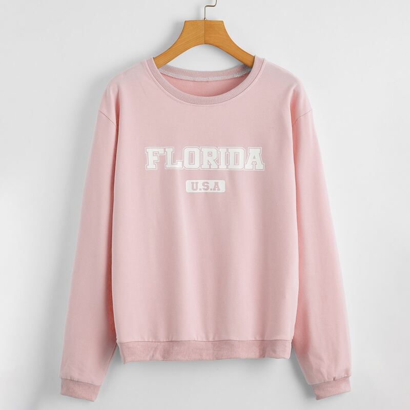 

Letter Graphic Sweatshirt, Baby pink