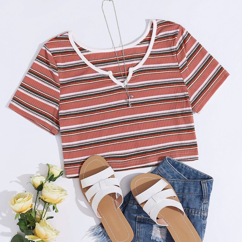 

Striped Crop Tee, Multicolor
