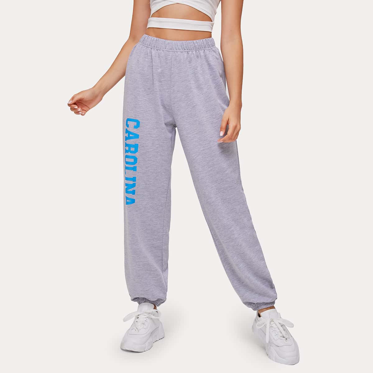 

Letter Graphic Joggers, Light grey