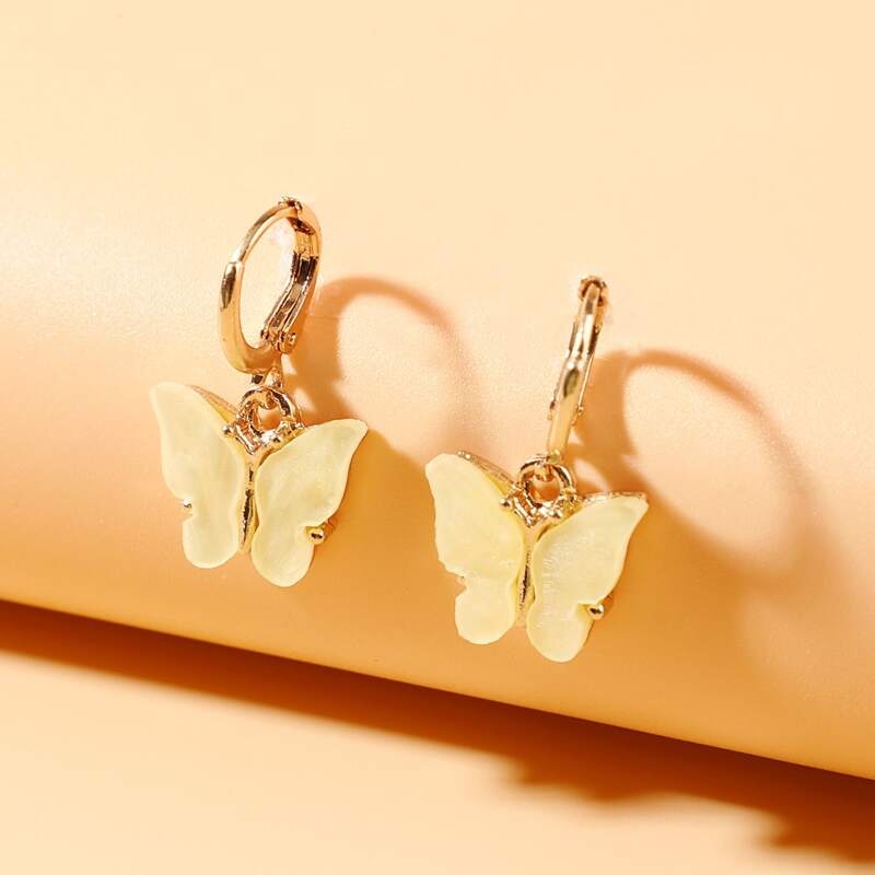 

Butterfly Drop Earrings, Yellow