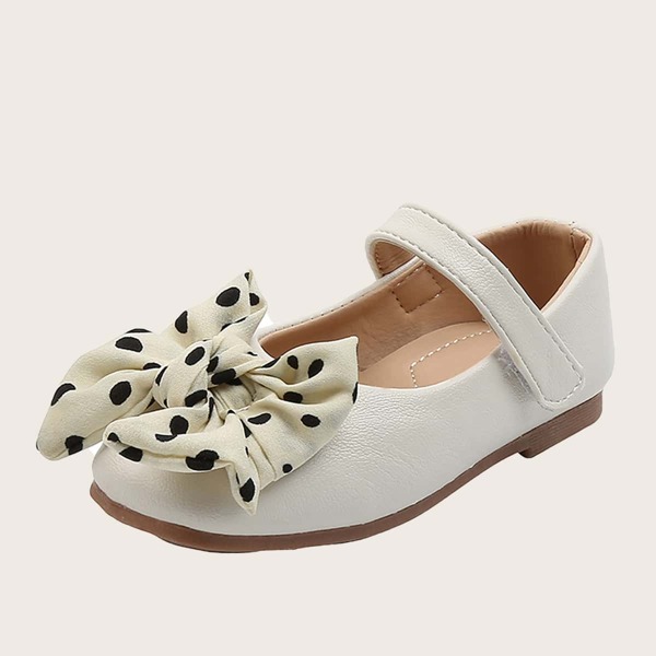 

Toddler Girls Bow Decor Mary Jane Flats, Beige
