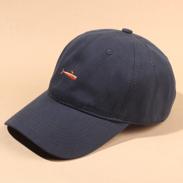 

Whale Embroidery Baseball Cap, Navy blue