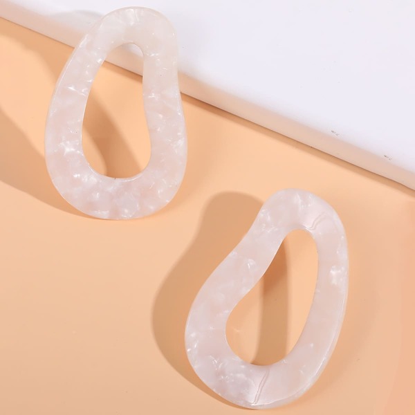 

Hollow Out Stud Earrings, Beige