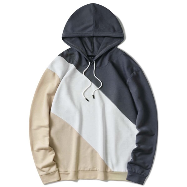 

Men Cut And Sew Drawstring Hoodie, Multicolor