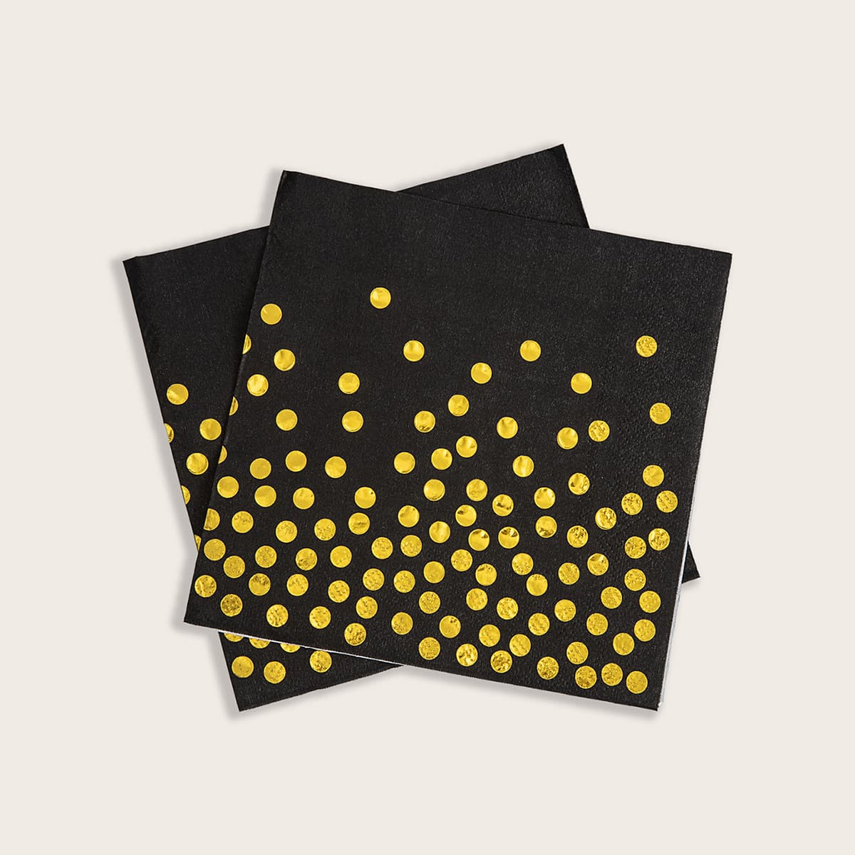 

25pcs Polka Dot Pattern Napkin Paper, Black