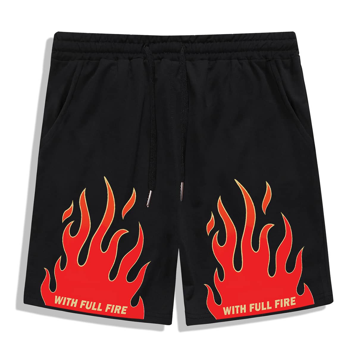 

Guys Fire Graphic Shorts, Black