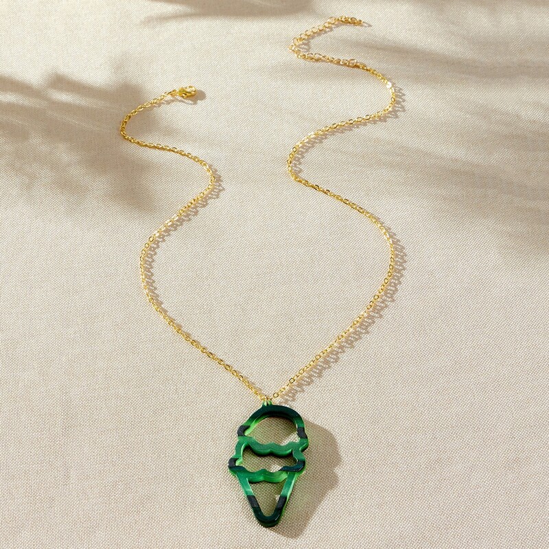 

Ice Cream Pendant Necklace, Green
