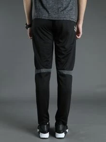 Manfinity Sport Corelite Men Contrast Panel Zipper Hem Sport Trousers - Black - View 2
