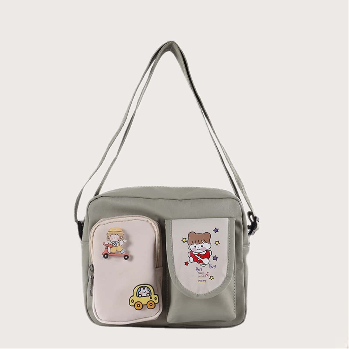 

Cartoon Pocket Crossbody Bag, Multicolor