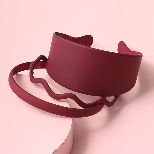 

3pcs Chevron Design Hair Hoop, Red