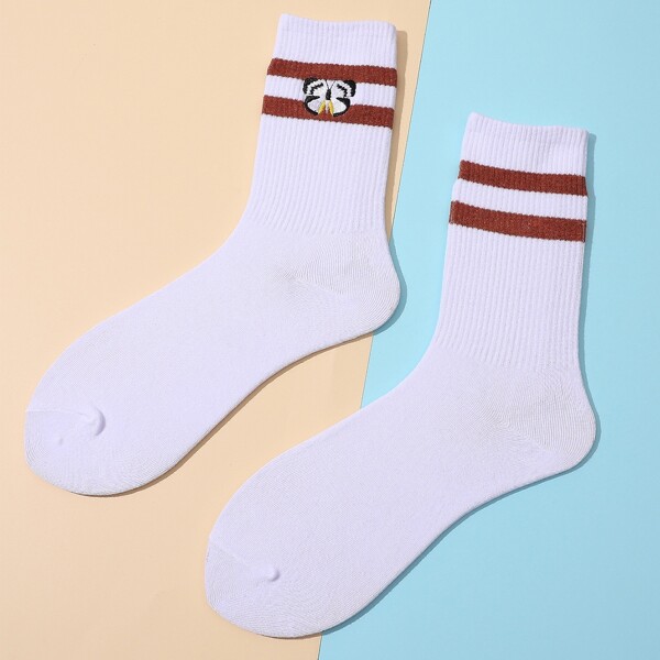 

Butterfly Embroidery Socks, White
