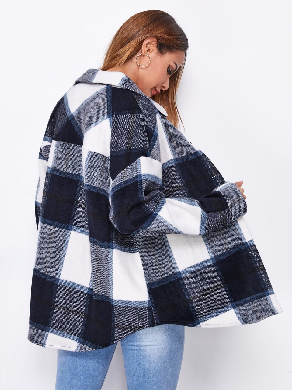 Plaid Drop Shoulder Overshirt