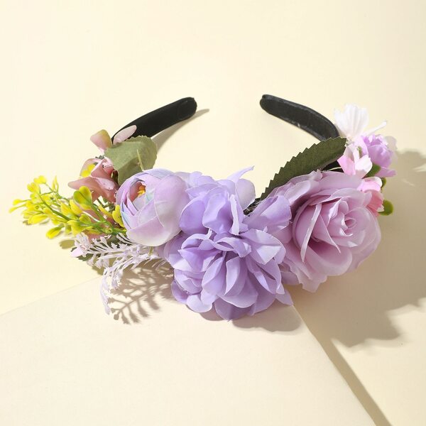 

Flower Decor Hair Hoop, Mauve purple