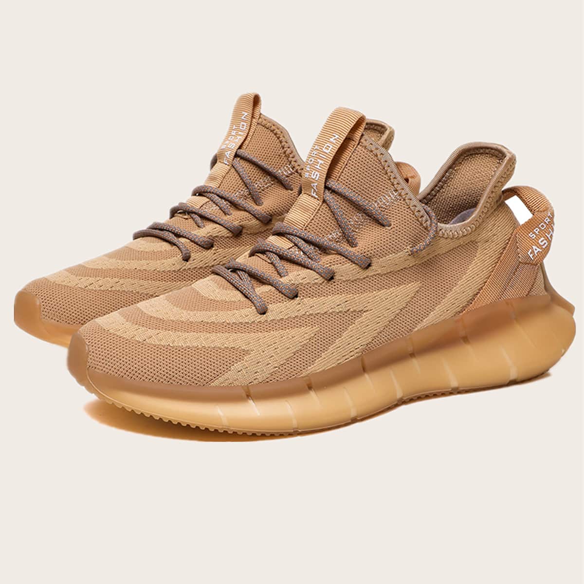 

Guys Lace-up Decor Low Top Sneakers, Coffee brown