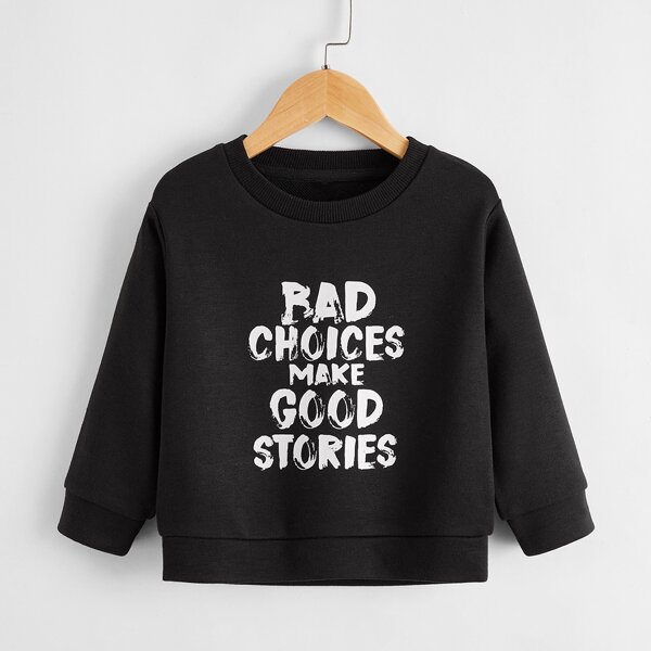

Toddler Boys Slogan Graphic Sweatshirt, Black
