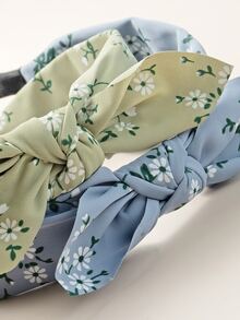 2pcs Bow Knot Decor Hair Hoop - Multicolor - View 3