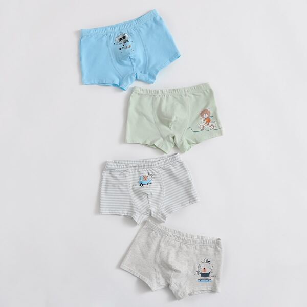 

Boys 4pcs Cartoon Graphic Underwear, Multicolor