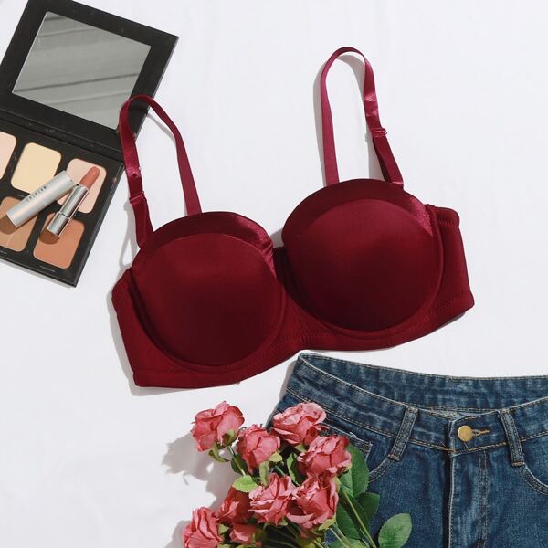 

Plus Plain Underwire Bra, Red