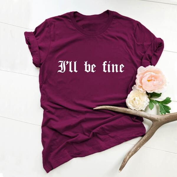 

Slogan Graphic Short Sleeve Tee, Maroon