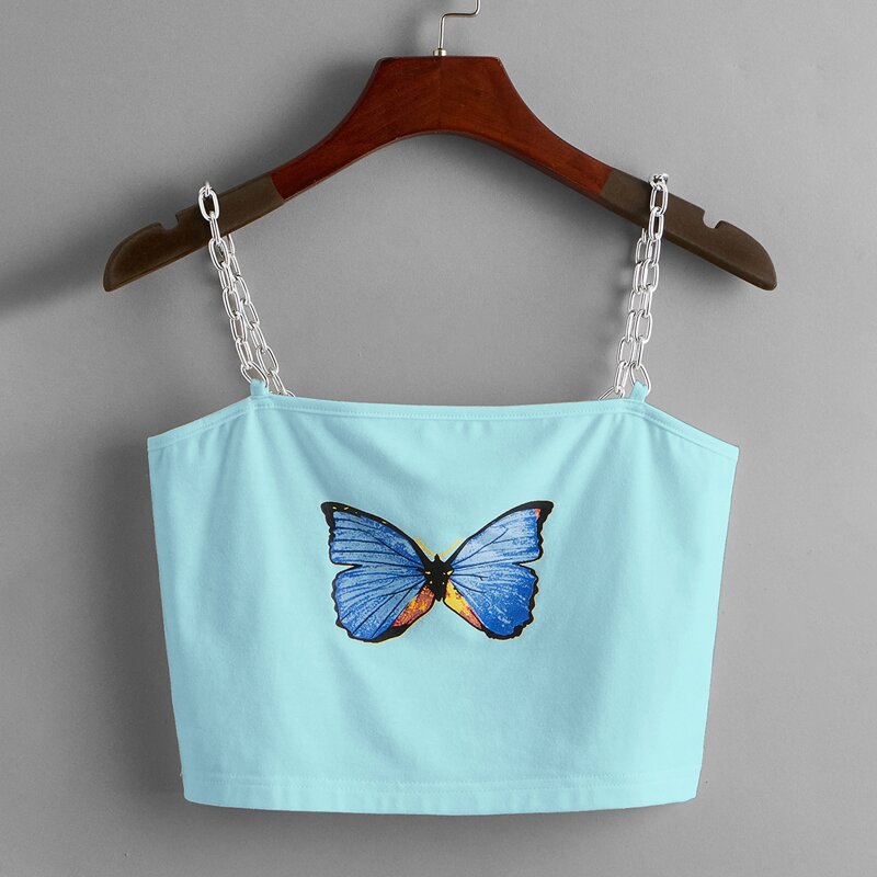 

Butterfly Chain Strap Cami, Mint blue