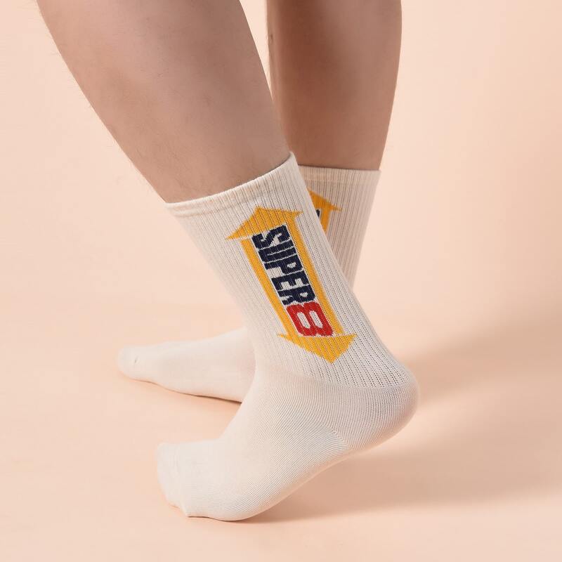 

Guys Letter Graphic Socks, Beige