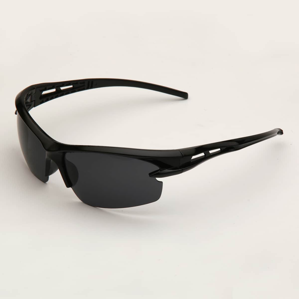 

Guys Half Frame Sunglasses With Case, Black